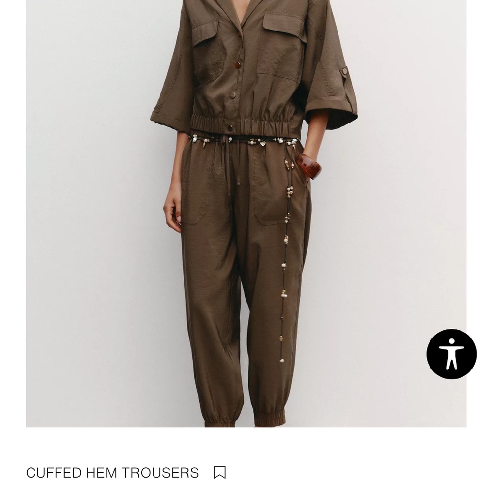 Zara Dark Brown Cuffed Joggers